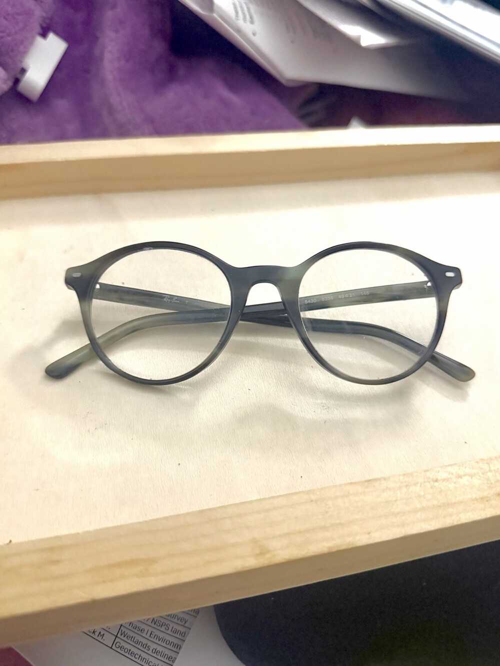 Ray-Ban RB5430 8356 51-21-145 Eyeglass Frames In Polished Striped Green